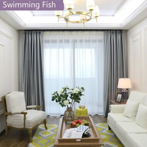 Modern Carved Style Silver-Grey Blackout Curtains Window Treatment Blinds Finished Drapes Living Room Bedroom Office Curtain