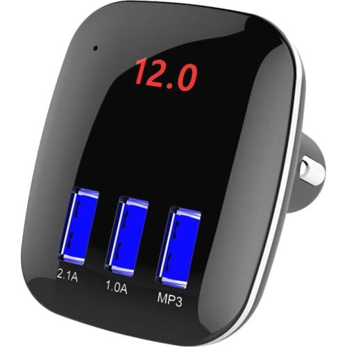 Universal 3USB Bluetooth Car FM Transmitter Wireless MP3 Radio Adapter Triple USB ports charger Voltage Monitor