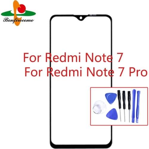 Note7 Outer Screen For Xiaomi Redmi Note 7/Note 7 Pro Front Touch Panel LCD Display Screen Out Glass Cover Lens Repair Replace