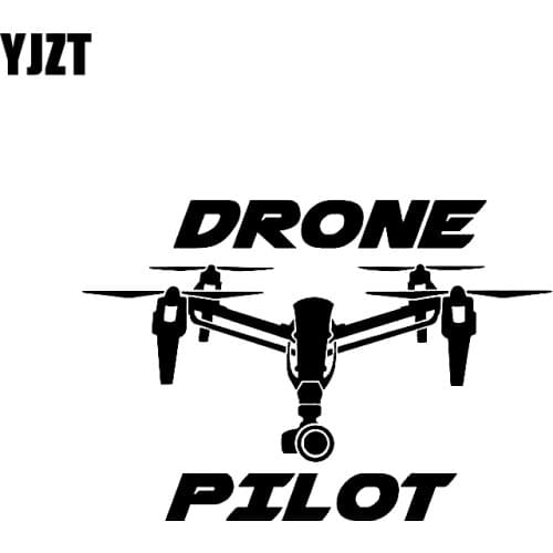 YJZT 14.5CM*10CM DRONE PILOT UAV Car Sticker Vinyl Decal Black/Silver C3-0183