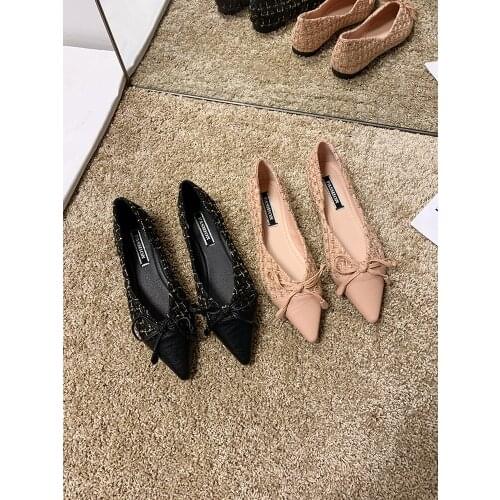 Female pointed flat shoes 2021 new summer Korean fashion casual bowknot soft bottom peas shoes comfortable and breathable