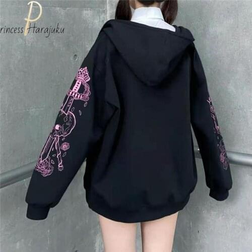 Plus Size New Harajuku Women Embroidery Coat Korean Coats Loose Woman Cardigan Jacket Jacket Y2k Woman Goth Hoodie Clothes Coat