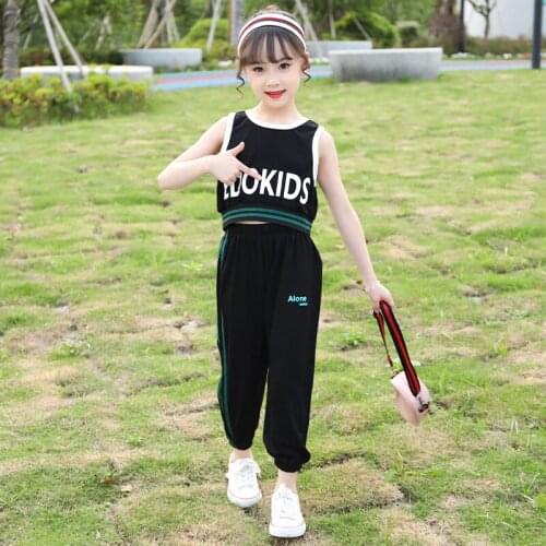 Summer Girls Clothes Set Dance Clothing For Girls Leisure Vest Top Sports Suit Teenage Girls Clothing Kids Outfits 7 8 9 12 Year
