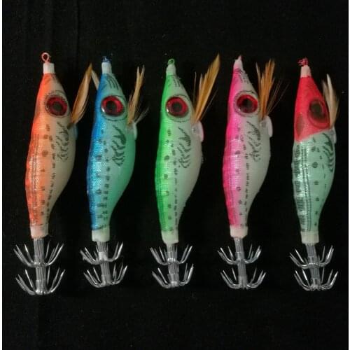 20pcs New Squid Jig Shrimp Fishing Lure 10cm 8.5g Luminous Fishing Tackle With Exploding Hook Fishing Wobblers