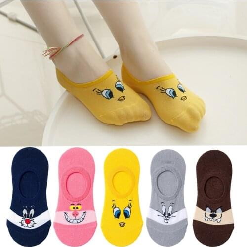 5Pairs/Lot Korea new listing female cotton socks cartoon cute mouse socks Cute Animal Funny Ankle Socks Cotton invisible socks