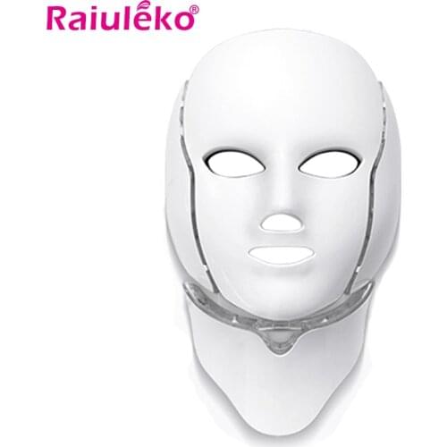 7 Colors LED Facial Mask With Neck Light Photon Therapy Mask Beauty Led Mask Anti Acne Skin Tightening Rejuvenation Skin Care