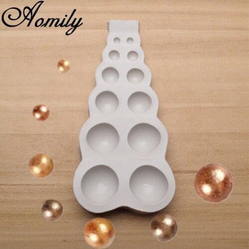 Aomily 12 Holes Fondant Sugarcraft Circle Silicone Mold Cake Decorating Tool Chocolate Mould DIY Baking Candy Maker Mousse Mould