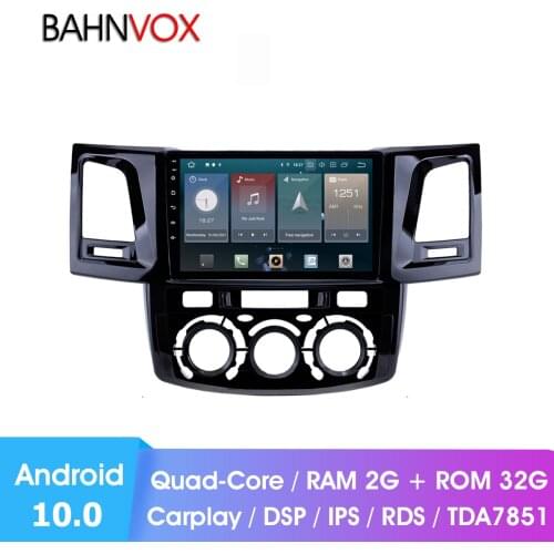 9" android 10.0 RAM2G car gps dvd player for Toyota Fortuner Hilux Manual AC LHD car radio multimedia navigation head unit dsp