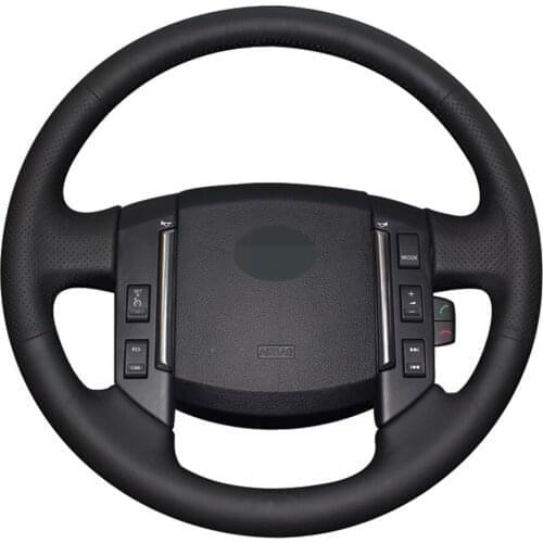 Car Steering Wheel Cover Hand-stitched Black Artificial Leather For Land Rover Freelander 2 2007-2012