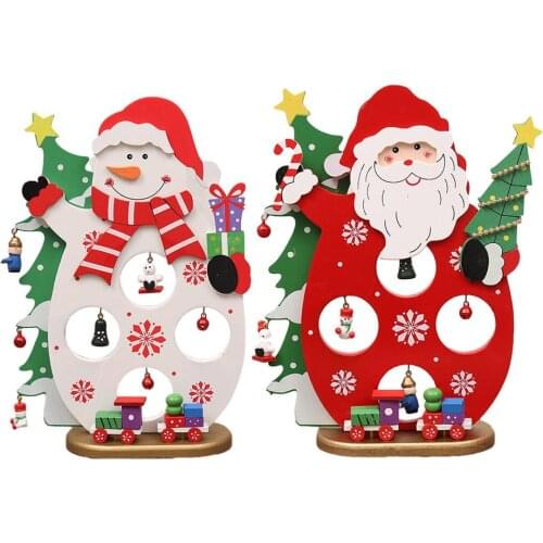 Santa Snowman Wooden Christmas Decor Desktop Decorative Ornament