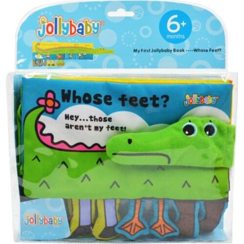 Jollybaby Cloth Books Soft Newborn Baby Toys Cute Cartoon Animal Crocodile Toddlers Infant Development Children Educational Toy