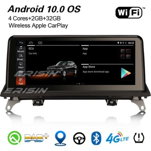 Erisin 2670 10.25" IPS Android 10.0 DAB+GPS Car Stereo TPMS Carplay WiFi 4G USB DVR SWC Bluetooth Navi For BMW X5 E70 X6 E71 CIC