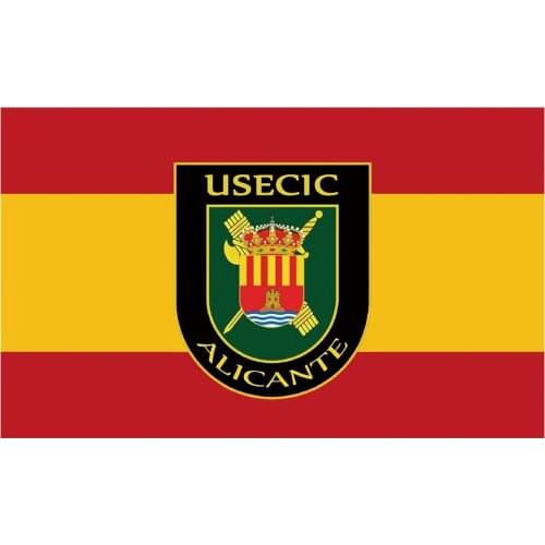 Usecic Alicante Spain Flag 3x5FT 90x150cm 100D Polyester Banner with two Brass Grommetsa