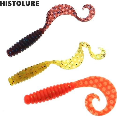 HISTOLURE 12PCS Soft Worm 65mm 2.5g Fishing lure Artificial Wobblers Attractive Fish Soft Worm Fishing Tackles Bait Worms