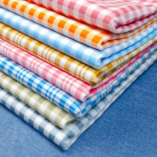 Plaid Short Plush Printed Tablecloth Fabric Home Textile Fabric Throw Pillow Flannel Sewing Fabrics