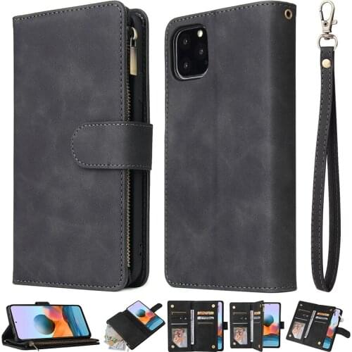 Zipper Purse Cover For Google Pixel 3A XL Pixel 4 4A Leather Wallet Case Bag