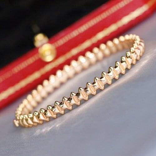 Hot new luxury brand Jewelry spike bracelet For Women Rose Gold Steam-punk Bangle Wedding party Jewelry Around Rivet Bangle