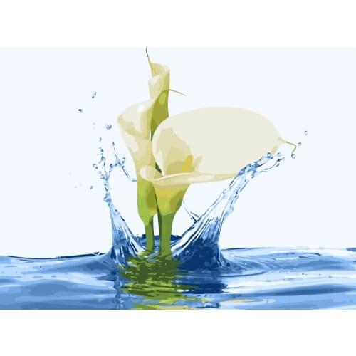 MaHuaf-i693 Hibiscus Calla lily DIY painting by Numbers flowers Hand-painted canvas digital oil paintings for living room