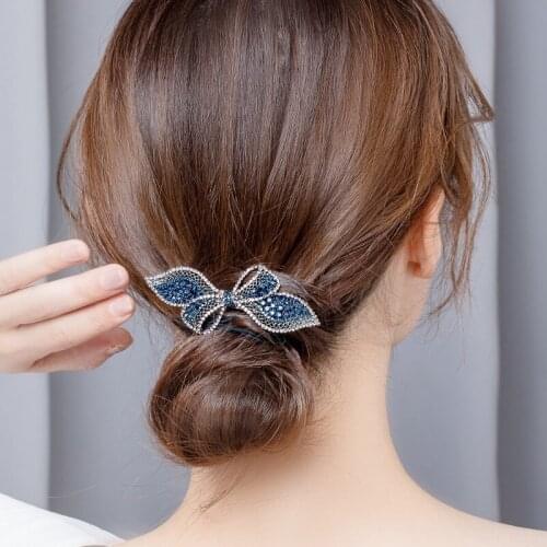 Fashion Women Jewelry Crystal Rhinestone Flower Hair Barrette Clip Hairpin Spring Hairpin Headdress Modeling Tools