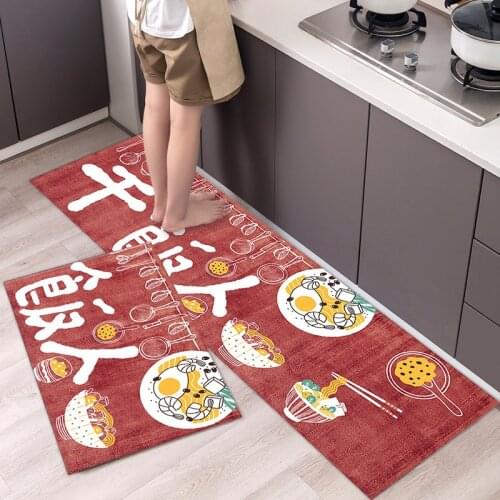 Fashionable Simple Nordic StyleWaterproof Kitchen Floor Mat Household Carpet Long Strip Door Mat Modern Home Decor