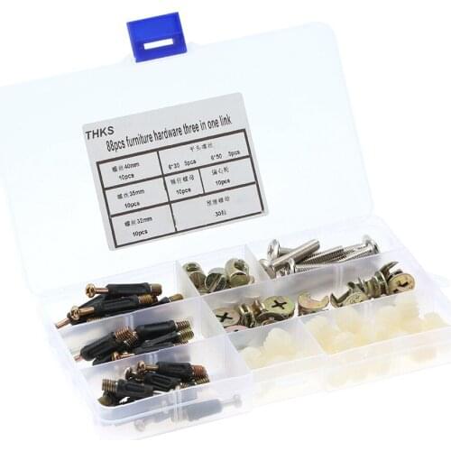 108pcs 3-in-1 Furniture Connecting Hardware Set Connector Set Furniture Assembly Hardware Fittings Screw Nut Furniture Bolt