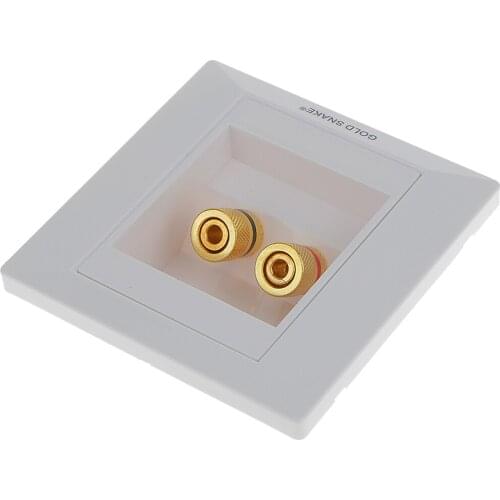 2 Binding Post Banana Plug Audio Surround Wall Face Plate Home Theater