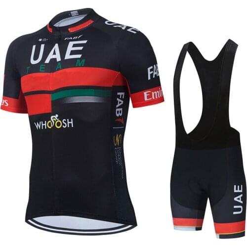UAE 2021 Team Cycling Racing Jersey Maillot Ciclismo Short Sleeve Summer Mens Road Cycling Bib Gel Shorts Kit Ropa De Hombre