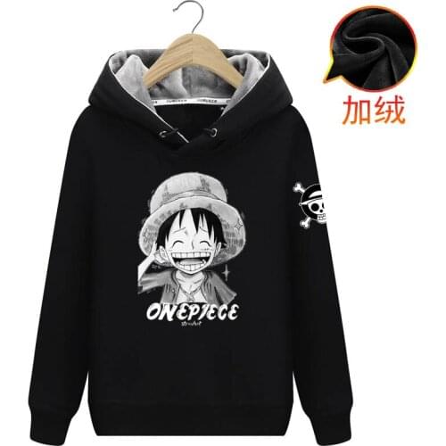 One Piece Hoodies Sweatshirt Luffy Straw Hat Japanese Anime Black coat For Men Design One Piece