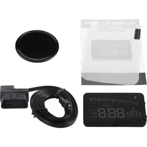 Oversea X5 OBDII HUD Head Up Display Windscreen Projector Speed Warning System Alarm 3"