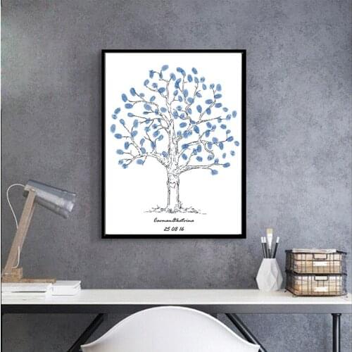 Amazing Wedding Gift For Sweethearts Guestbook Fingerprint Signature Canvas Painting DIY Tree Wedding Birthday Party Decoration