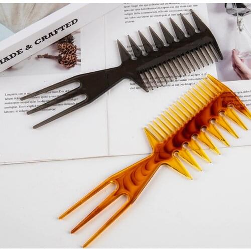 1PC Oil Comb Double-sided Fish Plug Large Teeth Flat Bottom Styling Comb For Men Hair Salon Styling Tool Accessories