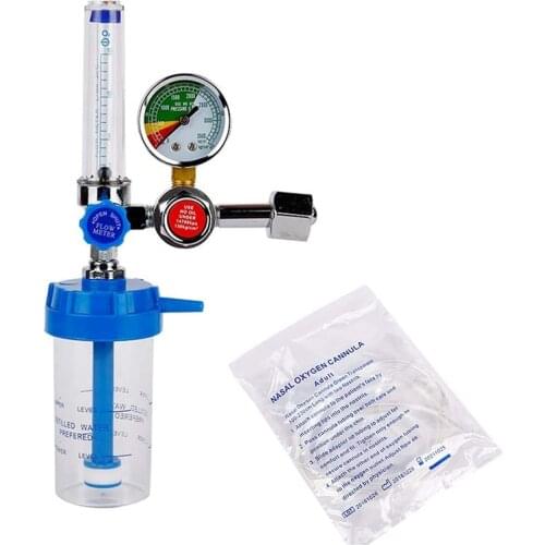 Oxygen Pressure Regulator Inhalator Gauge Pressure Reducing Valve G5/8 inch Flow Meter Absorber Buoy Type Inhalator