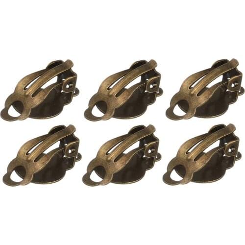 30pcs/lot Gold Silver Plated Iron Ear Clip Earrings Blank/Setting Base Fit 10mm Glass Cabochons Diy Components Findings