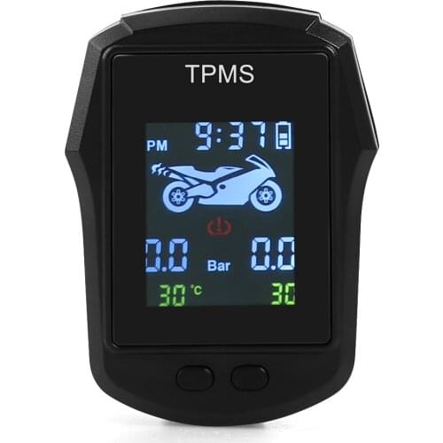 VODOOL Waterproof Motorcycle TPMS Tire Pressure Monitoring System LCD Display Tyre Pressure Alarm Systems With External Sensor