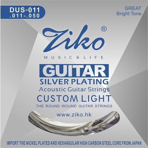 Ziko Dus Series Acoustic Guitar Strings Hexagon Carbon Steel Core Silver Plating Wound