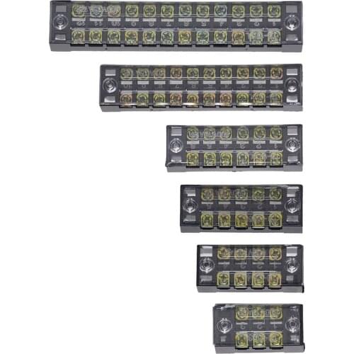 TB-1503/1504/1506/1508/1510/1512 Dual Row Strip Screw Terminal Block 15A 600V Fixed Wiring Board wire connector