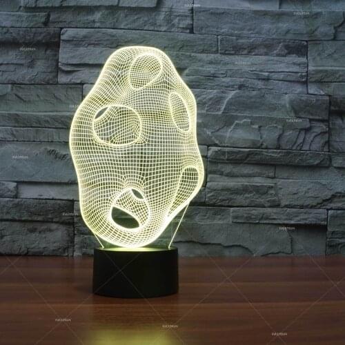 Visual LED Table Lamp For Bedroom Seven Colors Variable Night Light Art Abstraction 3d Stereo Lamp Unique Gift Desk Lamp