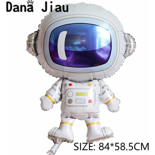 DanaJiau 1PC Astronaut foil balloon space HAPPY BIRTHDAY party decoration earth planet explore protect environment theme baloon