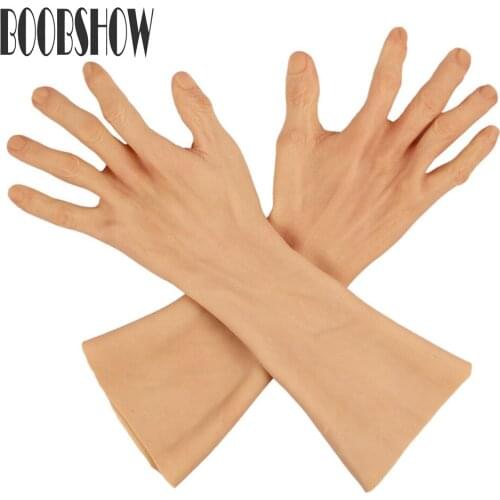 Highly Simulated Skin Fake Silicone Hand Prosthesis Artificial Latex Glove Cover Scars For Injuries Transvestism
