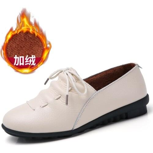 Women shoes 2020 new arrival spring lace-up pleated genuine leather flats shoes woman rubber party female shoes tenis feminino