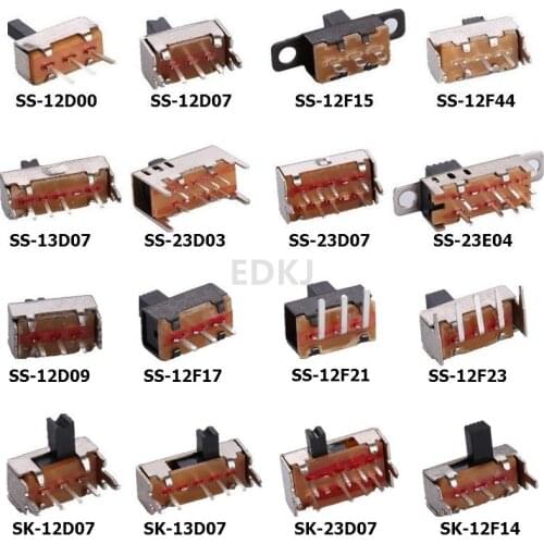 10pcs SS12D00 sliding switch sliding gear wave with 2/3 gears single and double horizontal mini horizontal power supply