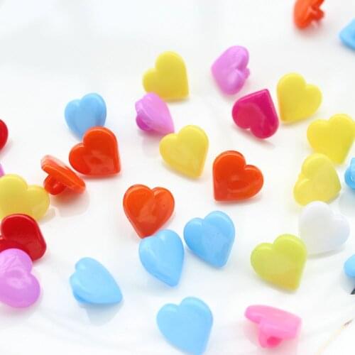 1000pcs shank mix color candy kawaii rainbow little mini heart buttons for sewing diy beads 12mm D25