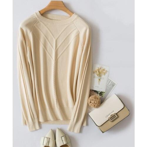 2019 Cashmere wool Sweater Women solid color Pullover o-neck sweater female Long sleeve Knitted jumpers