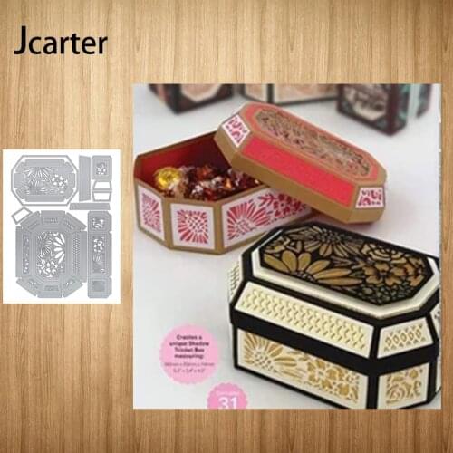 2021 Box Flowers Leaves Hollow DIY Metal Cutting Dies Craft for Scrapbooking Handmade Mould Blade Punch Stencils Dies Cut Model