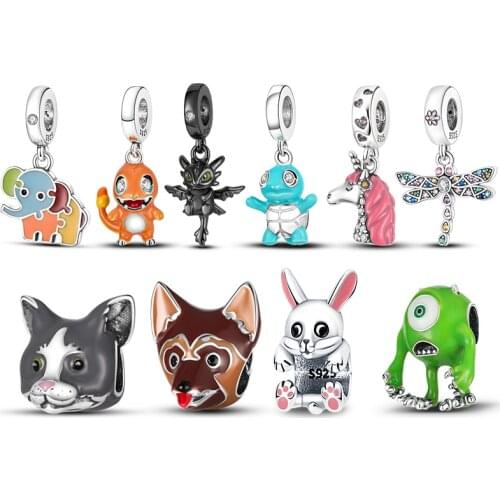 2021 New 925 Sterling Silver Fish&Doll Airplane and Globe Charm&Bead Fit Original 3mm Bracelet&Bangle Making Fashion DIY Jewelry