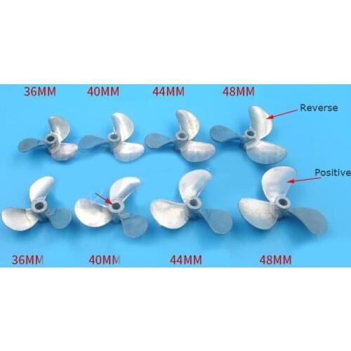 3-Blades Zinc Alloy Propeller Full Submerged Metal Propeller for RC Feeding Boat Electric Bait Boat 4mm Shaft