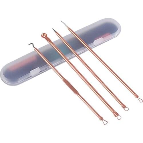 4pcs/Set Stainless Steel Blackhead Remover Neddles Acne Facial Clean Needle Pimple Extractor Beauty Tools Skin Care Set