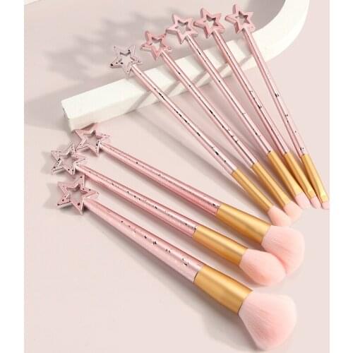 5/8Pcs Star Makeup Brushes Set Gradient Color Beauty Foundation Powder Blush Eyeshadow Lip Cosmetic MakeUp Blush Maquillaje Kit