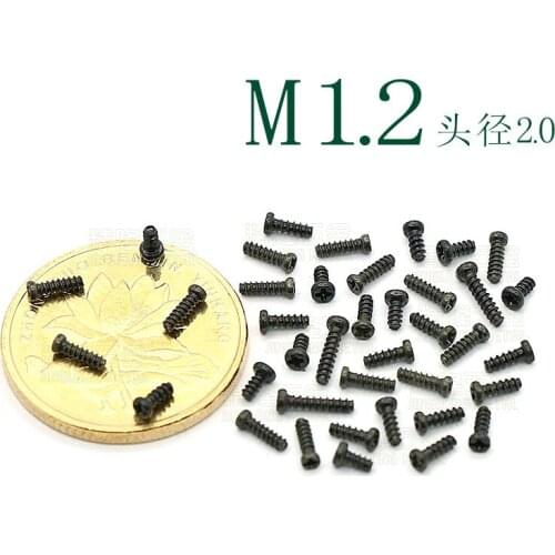 500pcs/lot PB1.2*2/2.5/3/3.5/4/5/5.5/6mm D=2mm Pan head philips self tapping screws for plastic M1.2 PB1.2