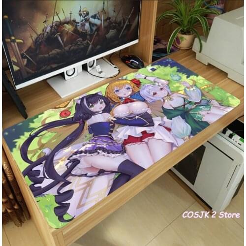 Anime Princess Connect! Re:Dive Pecorine Mouse Pad Thicken Laptop Gaming Mice Mat Desk Keyboard Mat Anti-Slip Playmat Otaku Gift